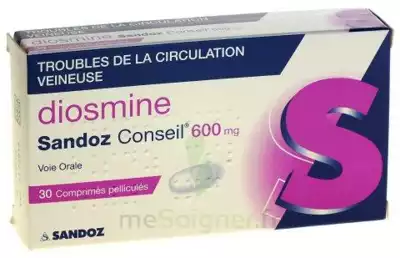 Diosmine Sandoz Conseil 600 Mg, Comprimé Pelliculé à GRENOBLE
